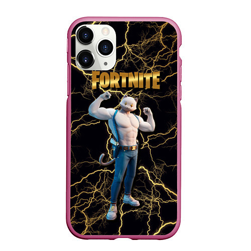 Чехол iPhone 11 Pro матовый Meowcles Fortnite 2 / 3D-Малиновый – фото 1