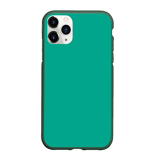 Чехол iPhone 11 Pro матовый Зеленый / 3D-Темно-зеленый – фото 1