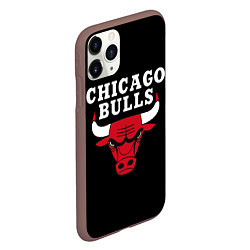 Чехол iPhone 11 Pro матовый CHICAGO BULLS, цвет: 3D-коричневый — фото 2