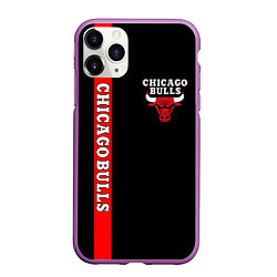 Чехол iPhone 11 Pro матовый CHICAGO BULLS, цвет: 3D-фиолетовый