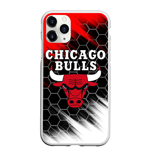 Чехол iPhone 11 Pro матовый CHICAGO BULLS / 3D-Белый – фото 1