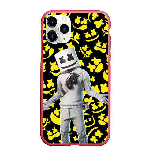 Чехол iPhone 11 Pro матовый FORTNITE x MARSHMELLO / 3D-Красный – фото 1