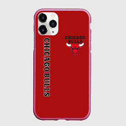 Чехол iPhone 11 Pro матовый CHICAGO BULLS, цвет: 3D-малиновый