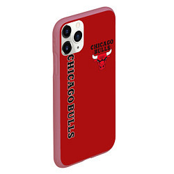 Чехол iPhone 11 Pro матовый CHICAGO BULLS, цвет: 3D-малиновый — фото 2