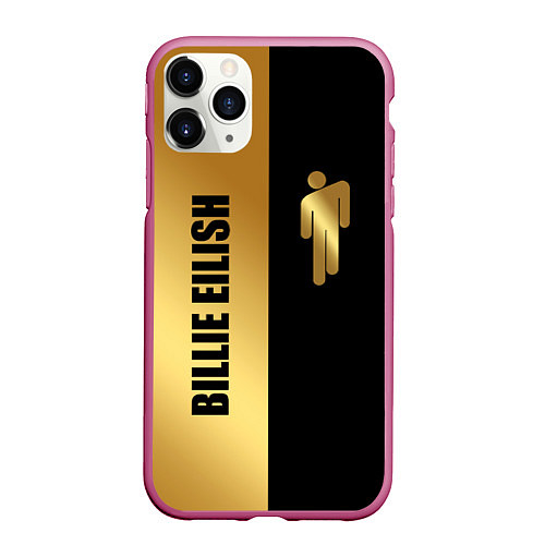 Чехол iPhone 11 Pro матовый Billie Eilish Gold / 3D-Малиновый – фото 1