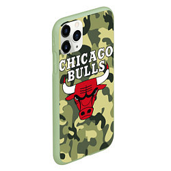 Чехол iPhone 11 Pro матовый CHICAGO BULLS, цвет: 3D-салатовый — фото 2