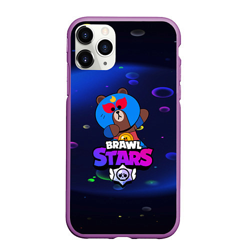 Чехол iPhone 11 Pro матовый BRAWL STARS:EL BROWN / 3D-Фиолетовый – фото 1