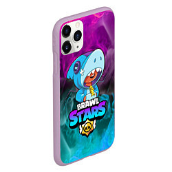 Чехол iPhone 11 Pro матовый BRAWL STARS LEON SHARK, цвет: 3D-сиреневый — фото 2