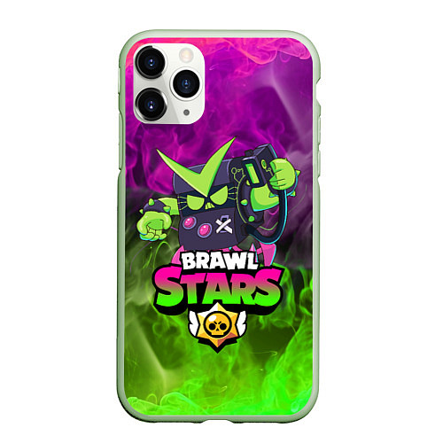 Чехол iPhone 11 Pro матовый BRAWL STARS VIRUS 8-BIT / 3D-Салатовый – фото 1