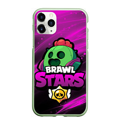 Чехол iPhone 11 Pro матовый СПАЙК BRAWL STARS, цвет: 3D-салатовый