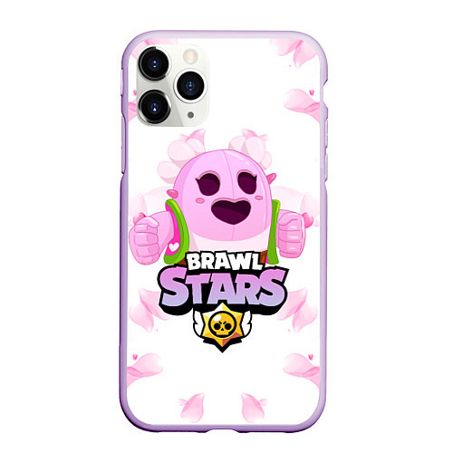 Чехол iPhone 11 Pro матовый Sakura Spike Brawl Stars / 3D-Сиреневый – фото 1