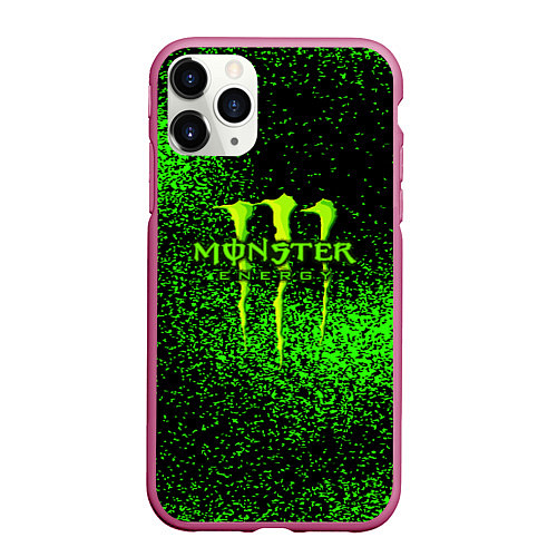 Чехол iPhone 11 Pro матовый MONSTER ENERGY / 3D-Малиновый – фото 1