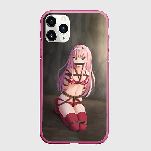 Чехол iPhone 11 Pro матовый Милый во Франксе / 3D-Малиновый – фото 1