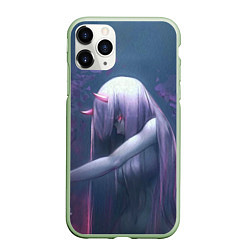 Чехол iPhone 11 Pro матовый DARLING IN THE FRANXX, цвет: 3D-салатовый