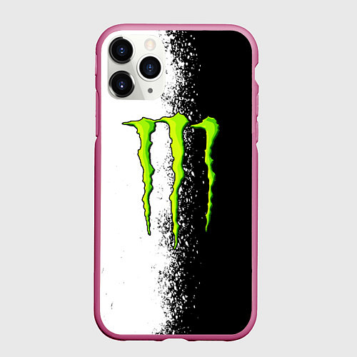 Чехол iPhone 11 Pro матовый MONSTER ENERGY / 3D-Малиновый – фото 1