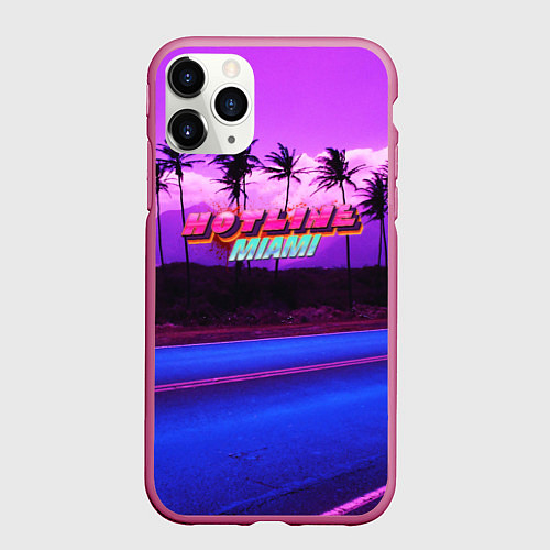 Чехол iPhone 11 Pro матовый HOTLINE MIAMI / 3D-Малиновый – фото 1