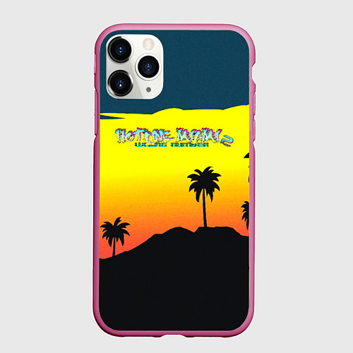 Чехол iPhone 11 Pro матовый HOTLINE MIAMI2 / 3D-Малиновый – фото 1