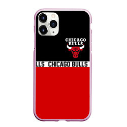 Чехол iPhone 11 Pro матовый CHICAGO BULLS, цвет: 3D-розовый