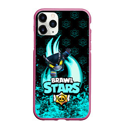 Чехол iPhone 11 Pro матовый Brawl stars mecha crow, цвет: 3D-малиновый