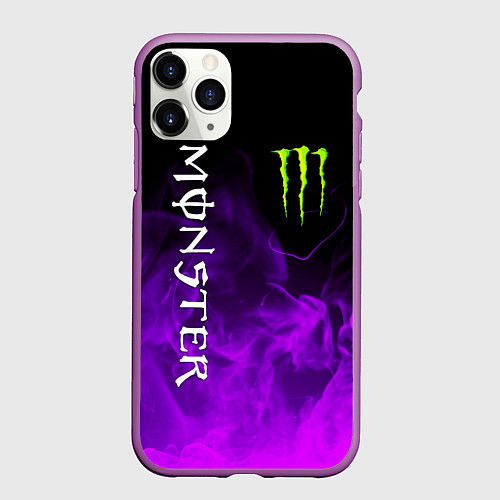 Чехол iPhone 11 Pro матовый MONSTER ENERGY / 3D-Фиолетовый – фото 1