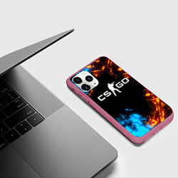 Чехол iPhone 11 Pro матовый CS GO, цвет: 3D-малиновый — фото 2