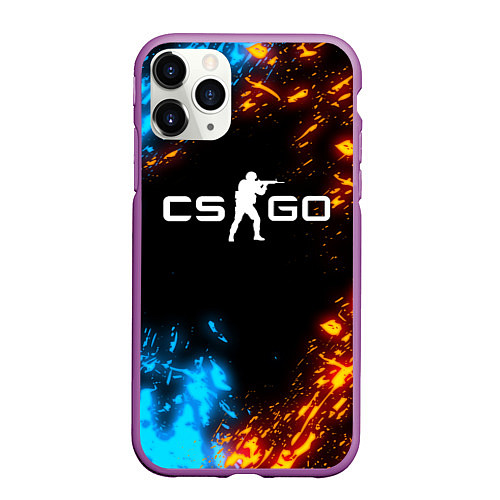 Чехол iPhone 11 Pro матовый CS GO / 3D-Фиолетовый – фото 1