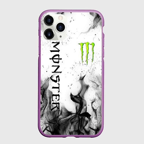 Чехол iPhone 11 Pro матовый MONSTER ENERGY / 3D-Фиолетовый – фото 1