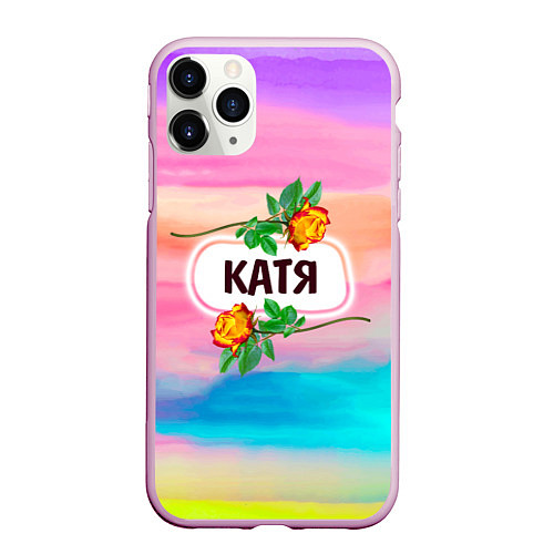 Чехол iPhone 11 Pro матовый Катя / 3D-Розовый – фото 1
