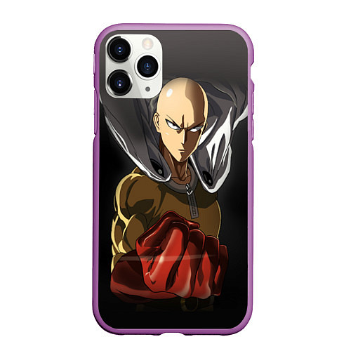 Чехол iPhone 11 Pro матовый One Punch Man / 3D-Фиолетовый – фото 1