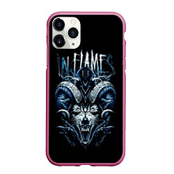 Чехол iPhone 11 Pro матовый IN FLAMES, цвет: 3D-малиновый