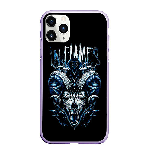 Чехол iPhone 11 Pro матовый IN FLAMES / 3D-Светло-сиреневый – фото 1
