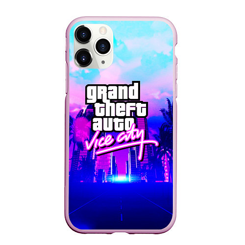 Чехол iPhone 11 Pro матовый GTA REMASTER / 3D-Розовый – фото 1