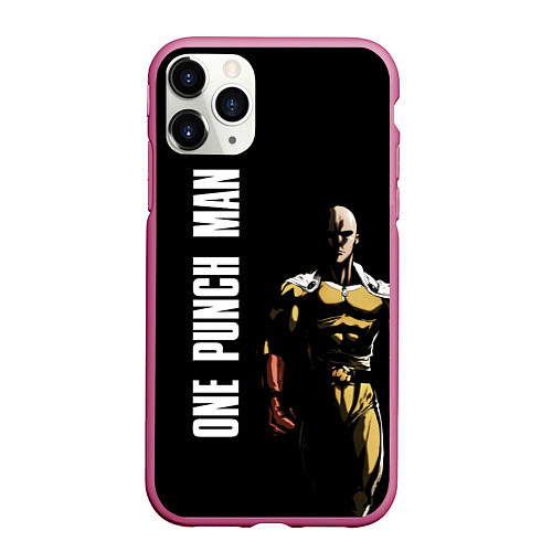 Чехол iPhone 11 Pro матовый One Punch Man / 3D-Малиновый – фото 1