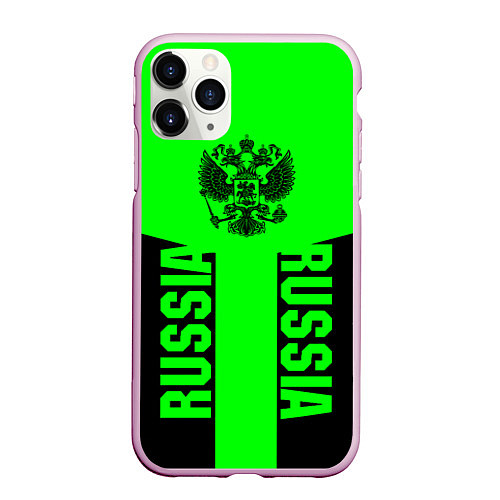 Чехол iPhone 11 Pro матовый Russia / 3D-Розовый – фото 1