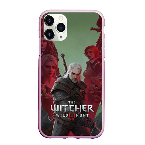 Чехол iPhone 11 Pro матовый The Witcher 5-летие / 3D-Розовый – фото 1