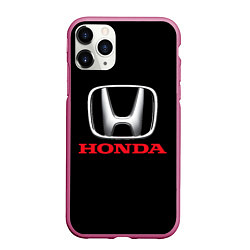 Чехол iPhone 11 Pro матовый HONDA, цвет: 3D-малиновый