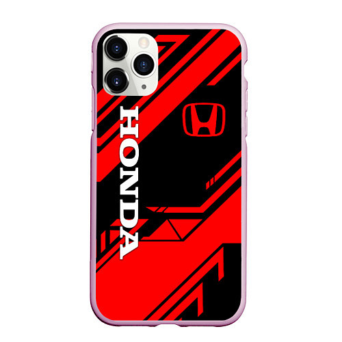 Чехол iPhone 11 Pro матовый HONDA / 3D-Розовый – фото 1