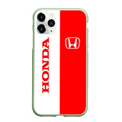 Чехол iPhone 11 Pro матовый HONDA, цвет: 3D-салатовый