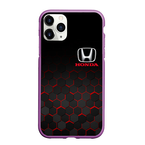 Чехол iPhone 11 Pro матовый HONDA / 3D-Фиолетовый – фото 1