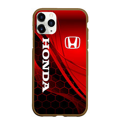 Чехол iPhone 11 Pro матовый HONDA, цвет: 3D-коричневый