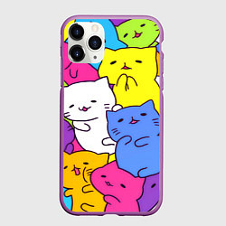 Чехол iPhone 11 Pro матовый МИЛЫЕ КОТЯТКИ, цвет: 3D-фиолетовый
