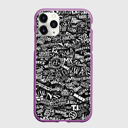 Чехол iPhone 11 Pro матовый Top Hip Hop / 3D-Фиолетовый – фото 1