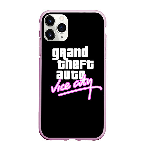 Чехол iPhone 11 Pro матовый GTA VICE CITY / 3D-Розовый – фото 1