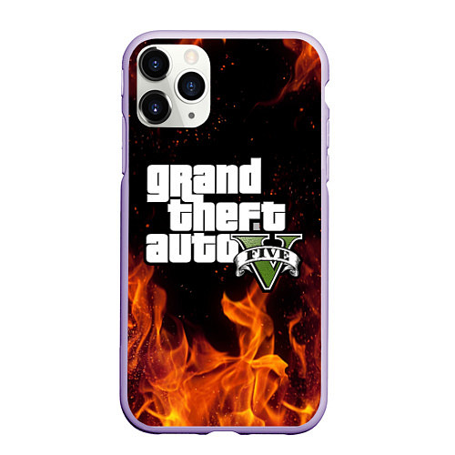 Чехол iPhone 11 Pro матовый GTA 5 / 3D-Светло-сиреневый – фото 1