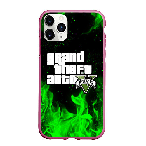 Чехол iPhone 11 Pro матовый GTA 5 / 3D-Малиновый – фото 1