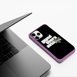 Чехол iPhone 11 Pro матовый GTA 5, цвет: 3D-фиолетовый — фото 2