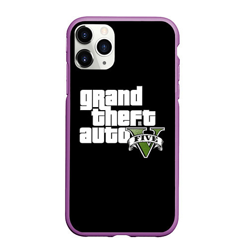 Чехол iPhone 11 Pro матовый GTA 5 / 3D-Фиолетовый – фото 1