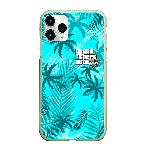 Чехол iPhone 11 Pro матовый GTA V / 3D-Салатовый – фото 1