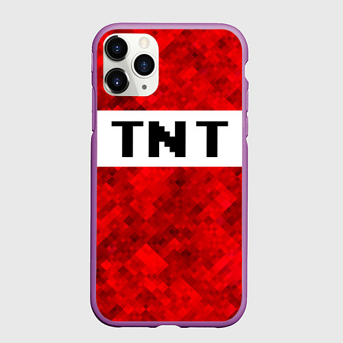 Чехол iPhone 11 Pro матовый Minecraft / 3D-Фиолетовый – фото 1