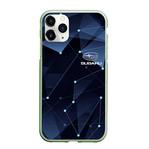 Чехол iPhone 11 Pro матовый SUBARU / 3D-Салатовый – фото 1